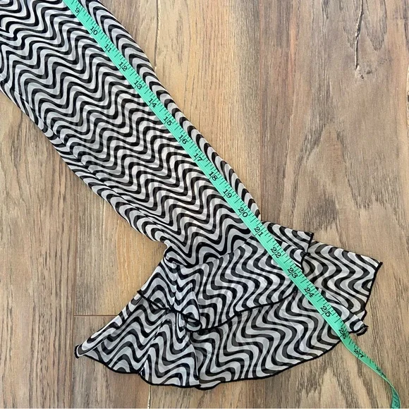 Parasuco Funky Black and White Striped Sheer Blouse - Picture 13 of 13